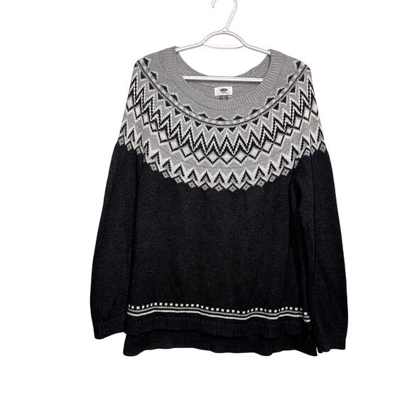 Old navy fair isle crew neck sweater womens large timeless cozy comfort warm - Picture 1 of 4